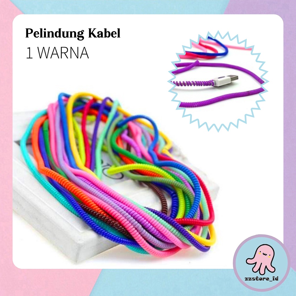 Pelindung Kabel Spiral 1 Warna / cord protector Lilit Gulung Cable Data Charger Headset Solid handsfree Case kabel data hp earphone for xiaomi oppo realme vivo casing redmi