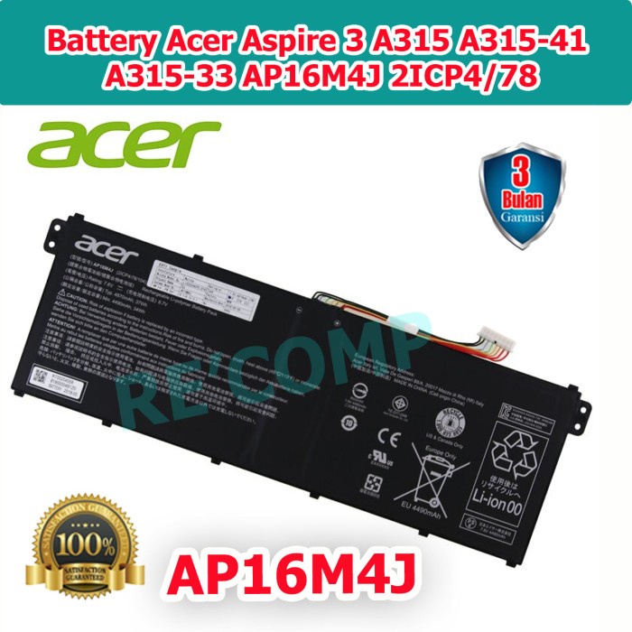 Baterai Battery Acer Aspire 3 A315 A315-41 A315-33 AP16M4J 2ICP4/78