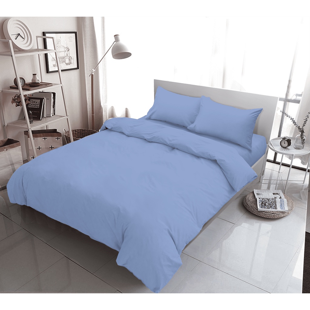 Kintakun Bedcover Set Sprei Flat 160/180 Serenity Warna Polos Dluxe Microtex 20cm