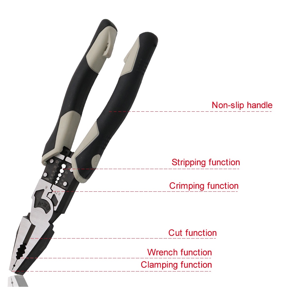 COOFARI Linesman Multifunction Pliers/Tang Kombinasi Multifungsi 8.5 inch Chrome vanadium steel+PVC Handle /Alat Perkakas