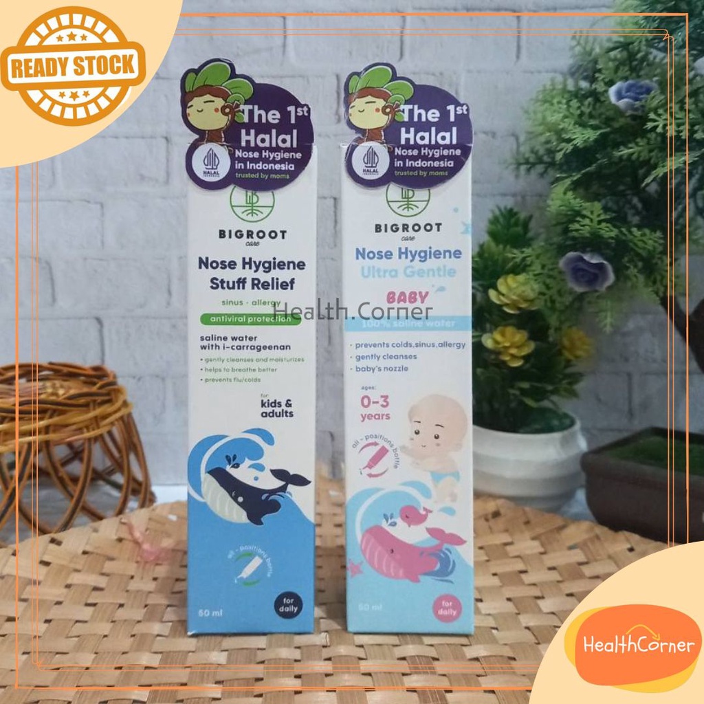 BIGROOT Nose Hygiene 50ML - Kids Adult Nasal Spray Semprotan Hidung / Ultra Gentle Baby - Stuff Relief Decongests Isotonic