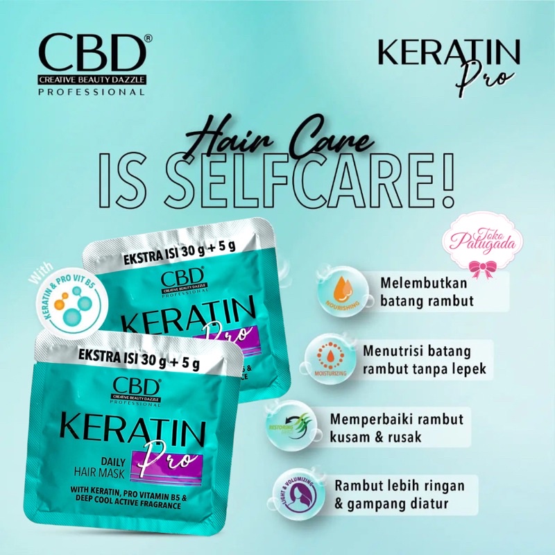 [BISA COD] CBD Keratin Pro Daily Hair Mask Sachet 30gr + 5gr