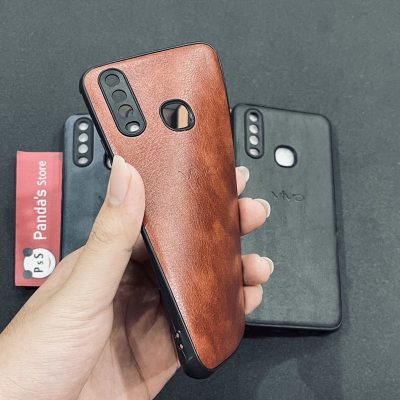 Leather Case Vivo Y19 Softcase Kulit Elegan Casing Slim Fit