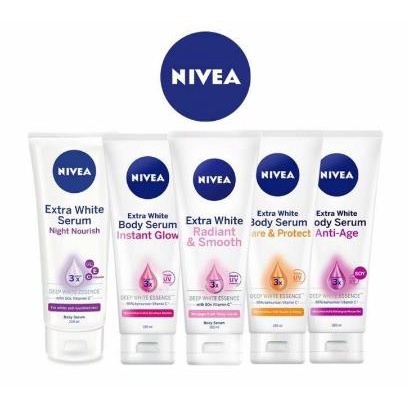 ^ KYRA ^ Nivea Body Serum Extra White Care &amp; Protect Hijab Cooling Triple UV Protection