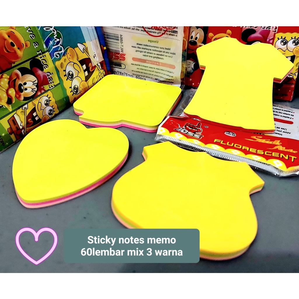 

Sticky Memo Sticky Note Fluorescent 60lembar size 76x76mm