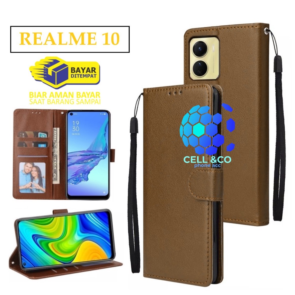 Flip cover NEW REALME 10 2022 TERBARU Flip case buka tutup kesing hp casing flip case leather wallet