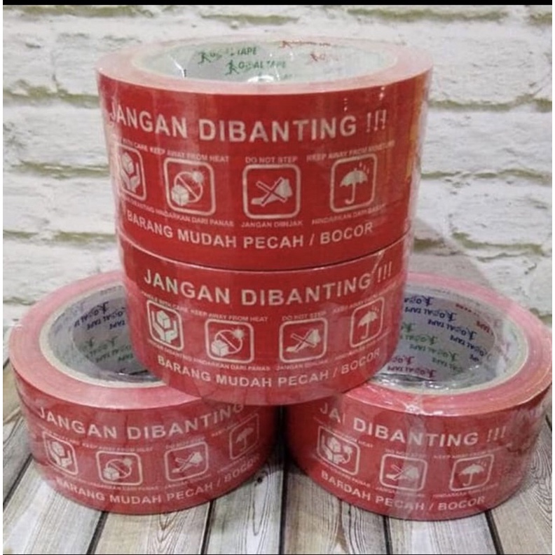 

1 ROLL LAKBAN FRAGILE / LAKBAN MERAH / LAKBAN JANGAN DIBANTING GOAL