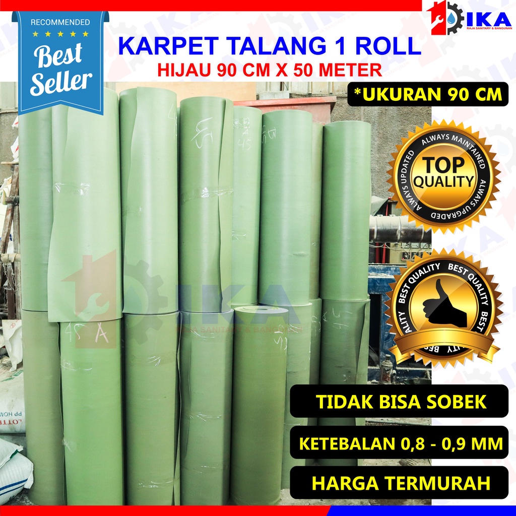 Karpet Talang Air 1 Roll 90 (Bersih 86cm) Hijau Pabrikan READY 1 Roll = 50meter !!