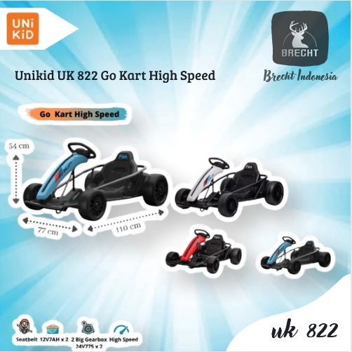 Mainan Mobil Aki Anak Unikid UK 822 Gokart High Speed