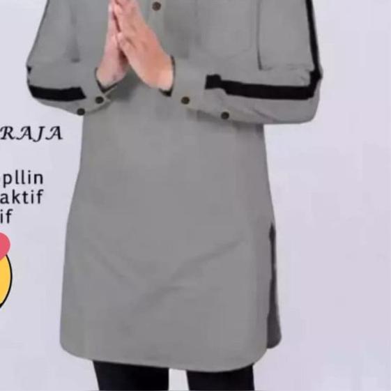 BAJU MUSLIM PRIA KOKO RAJA KEMEJA KOKO PRIA KOKO QURTA PAKISTAN - Putih, XXL