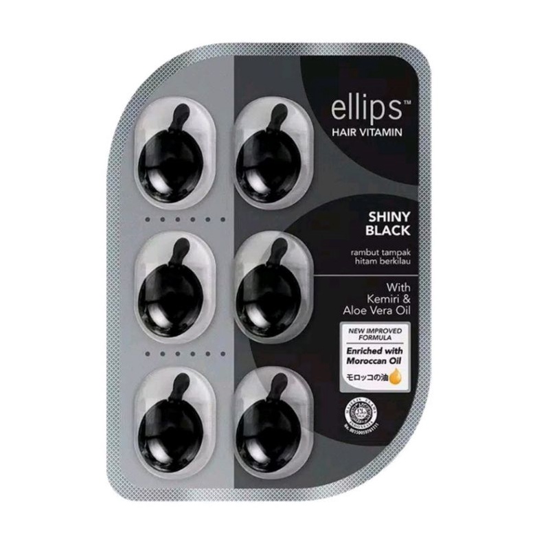 ELLIPS Hair Vitamin (6 Capsules) Original | Pro Keratin | Baliness Essential Oil | Nutri Color | Hair Vitality | Shiny Black