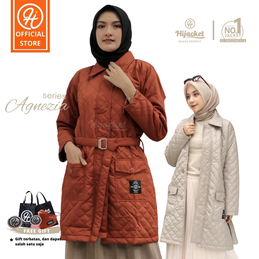 Hijacket Agnesia - Jaket Umroh Wanita Muslimah - Hijaber Musim Dinging Panjang Syari Adem