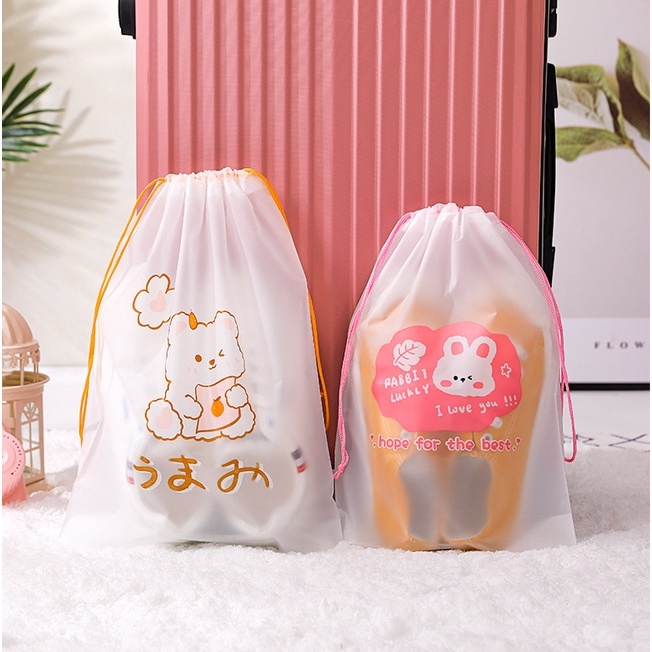 GO! PC929 Tas Pouch Organizer Serbaguna zipper lock Kosmetik Motif BEAR beruang Anti Air Murah Meriah