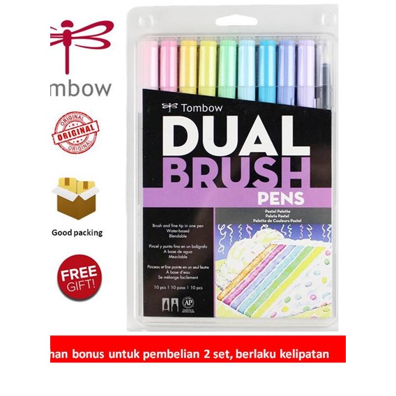 

Tombow Dual Brush Pen ABT, Pastel Palette, set 10 colors