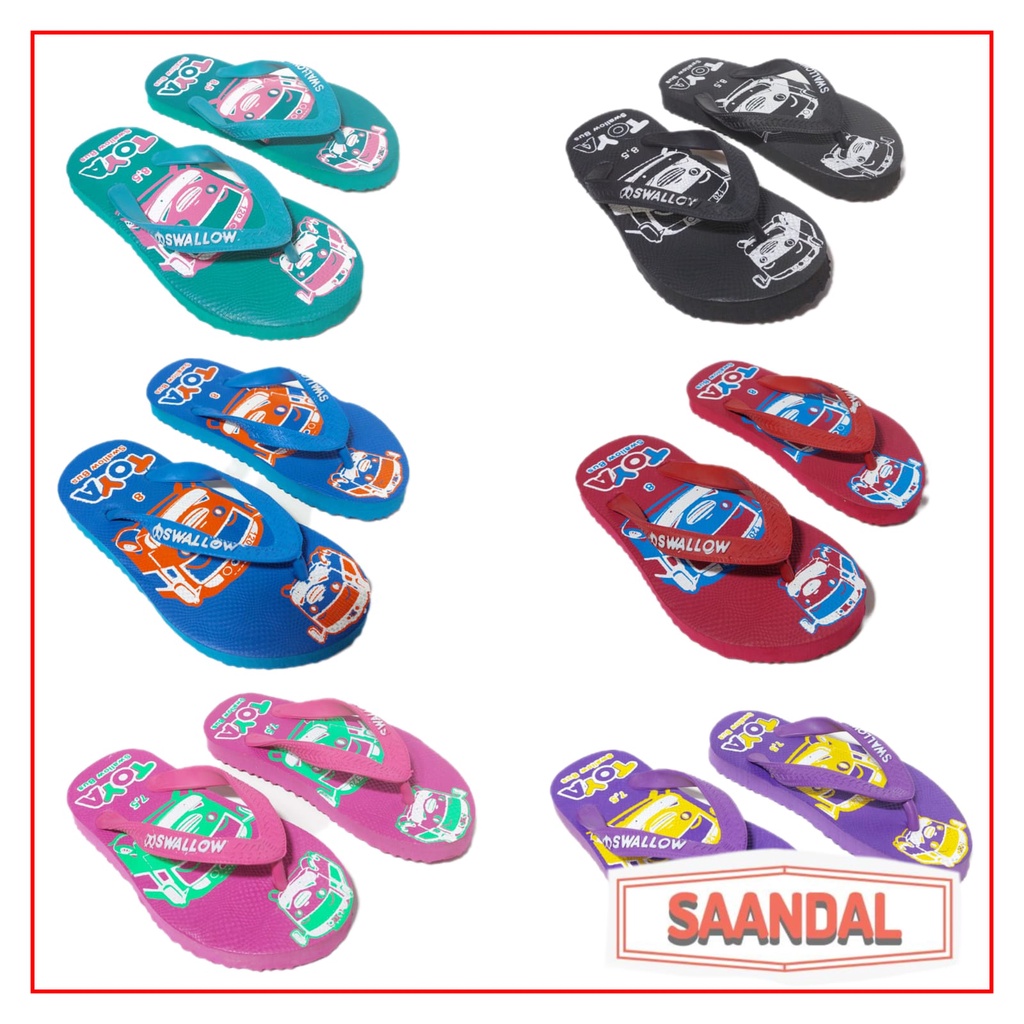 Grosir-Sandal Jepit Anak Swallow Toya (ISI 6 SANDAL)