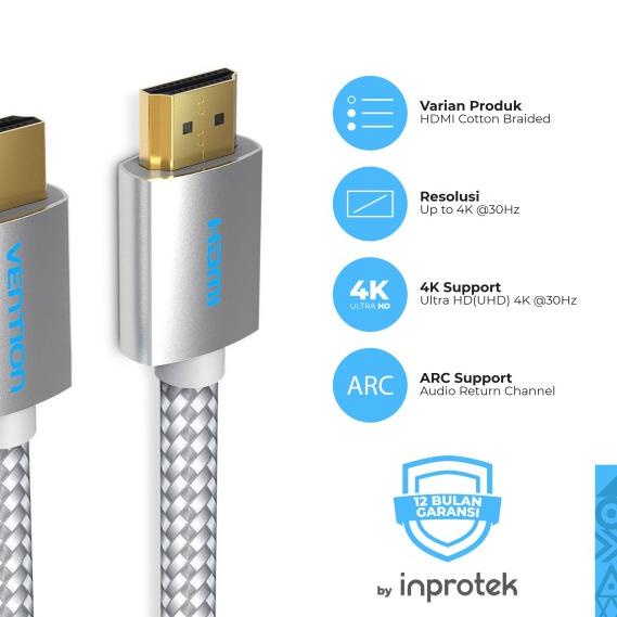 Vention AAB 5M - Vention Kabel High Speed Cotton Braided HDMI v2.0 4K