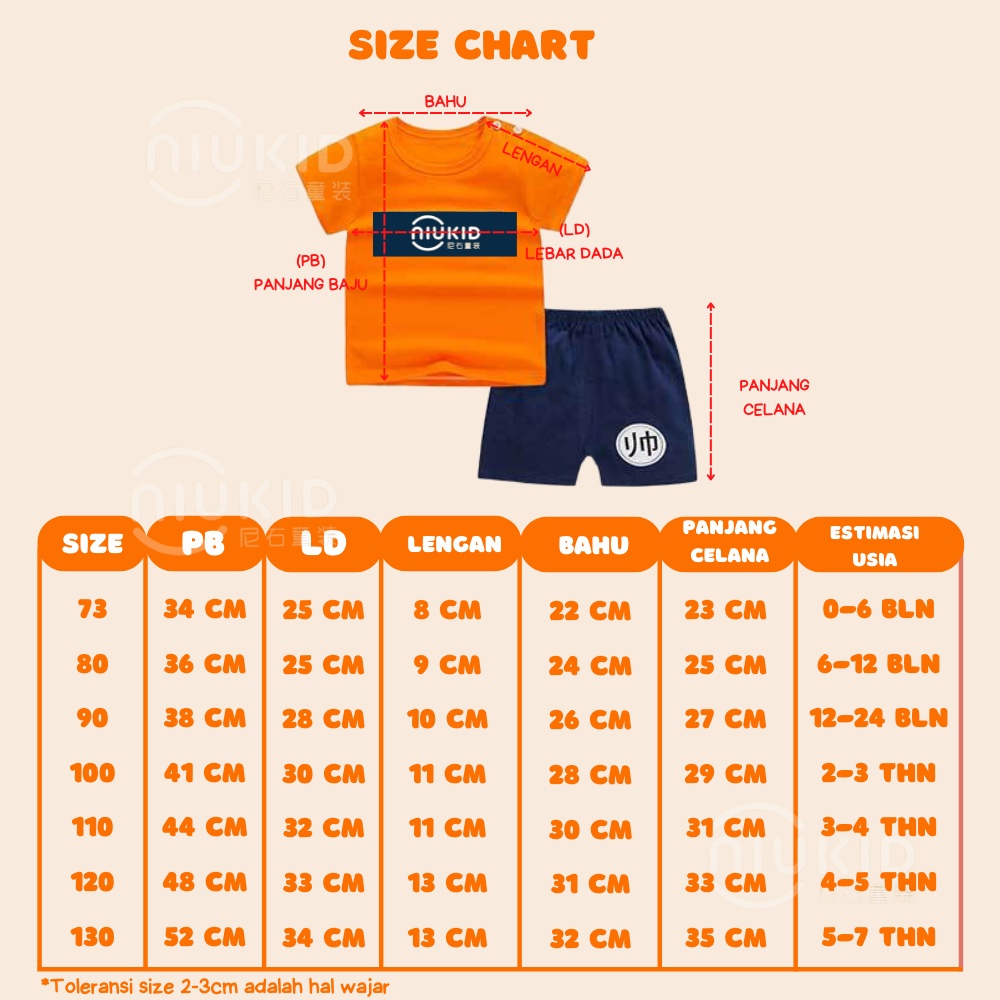 NIUKID SETELAN BAJU BAYI LENGAN PENDEK IMPORT UMUR 0 6 TAHUN CELANA BAJU ANAK SETELAN LENGAN PENDEK #B89 - #B95