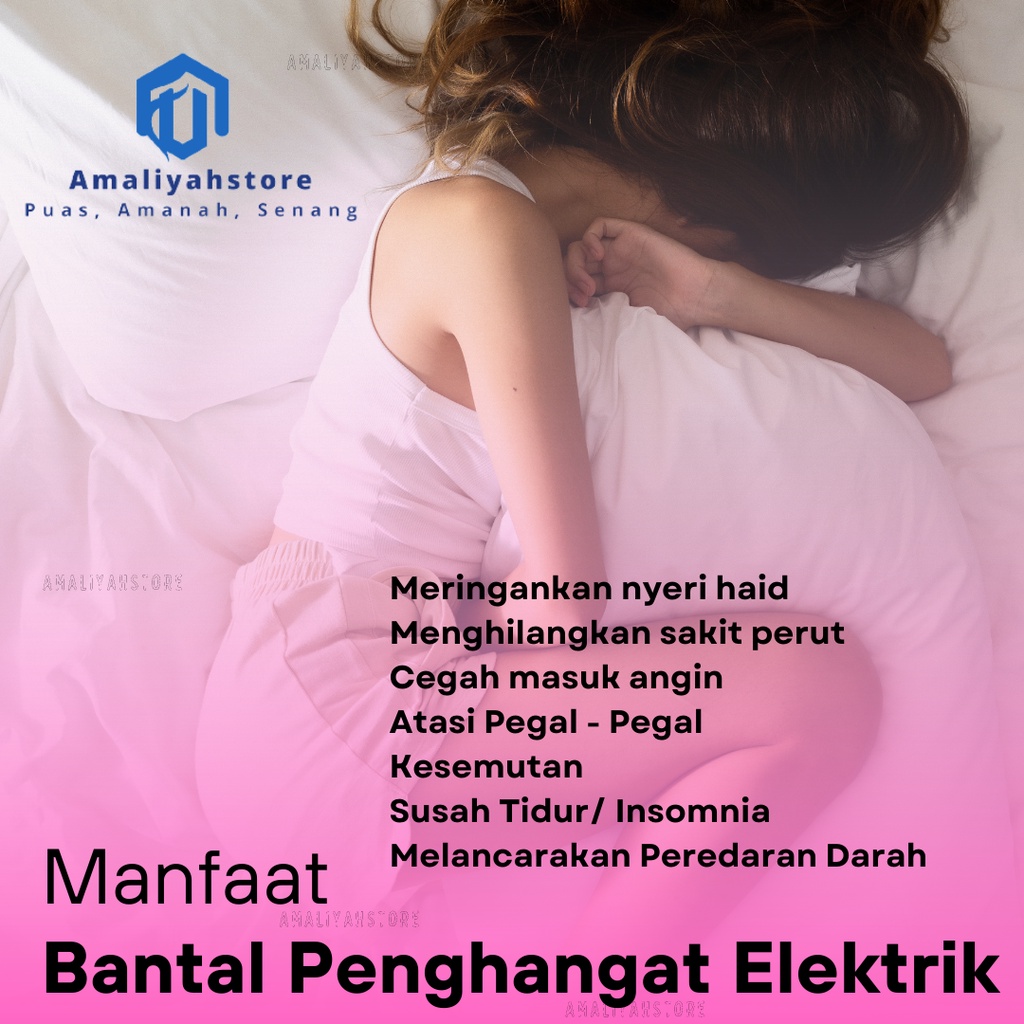 Bantal Terapi Perut Pemanas Elektrik Pereda Nyeri Haid / Kantong Kompres Air Panas Penghilang Sakit Haid Datang Bulan Original