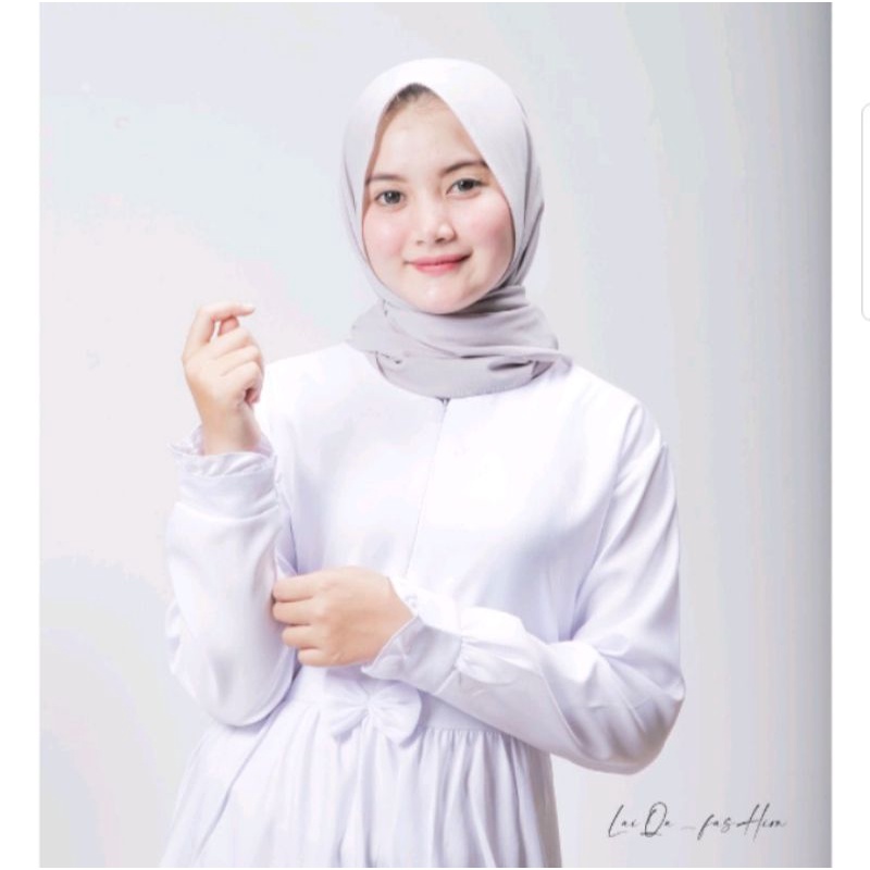 Gamis putih karin maxy/Gamis putih polos/Gamis putih polos wanita/Gamis muslimah/Gamis busui