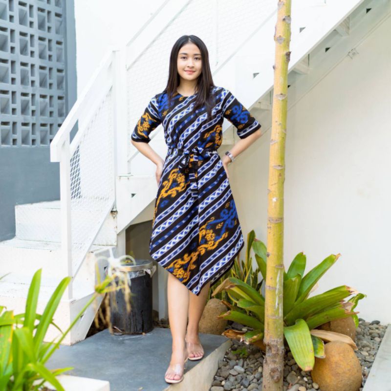 Dress lancip motif songket batik kampus daun kondangan dress kondangan atau  dress lancip