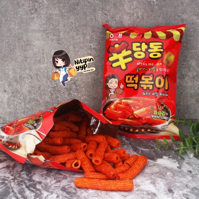 [HALAL] Haitai Shindangdong TTEOKBOKKI Chips - Snack Korea Tteokbokki - Keripik Topokki Instant Korea Pedas Manis (110gr)