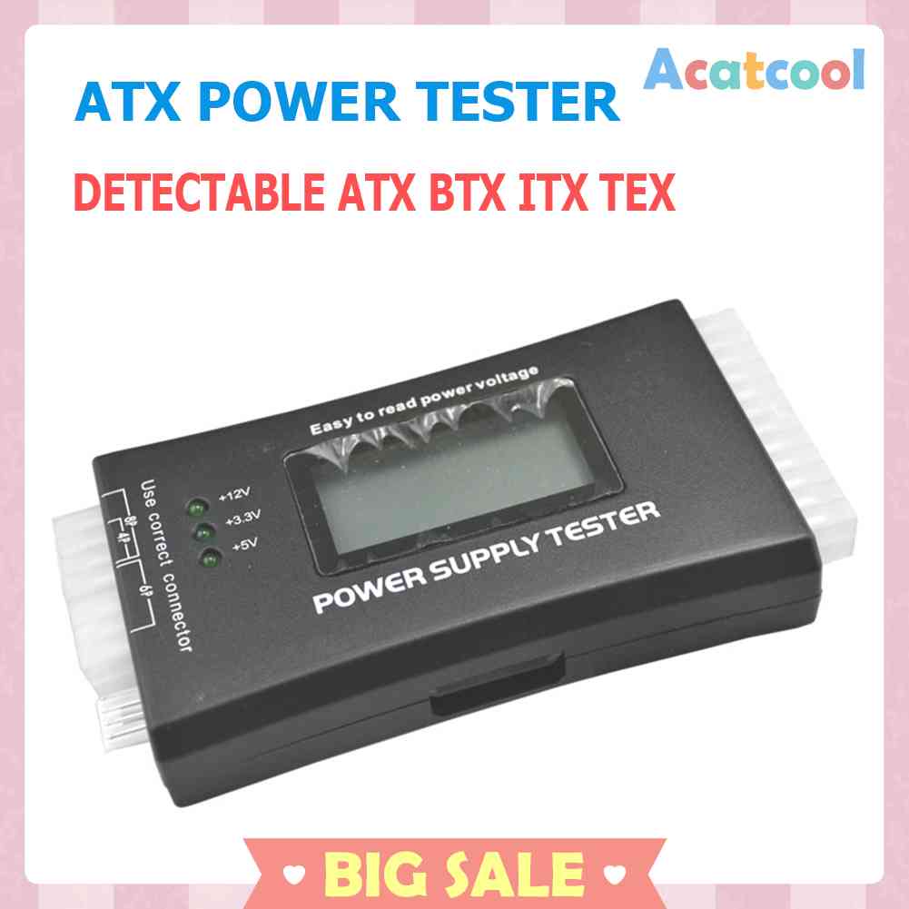 Tester Power Supply Komputer 20 / 24 Pin Dengan Layar LCD Untuk ATX BTX ITX TFX