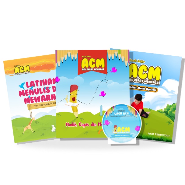 Buku Cepat Belajar Membaca Latin untuk Anak  TK-PAUD-SD-MI Metode ACM - Paket 3
