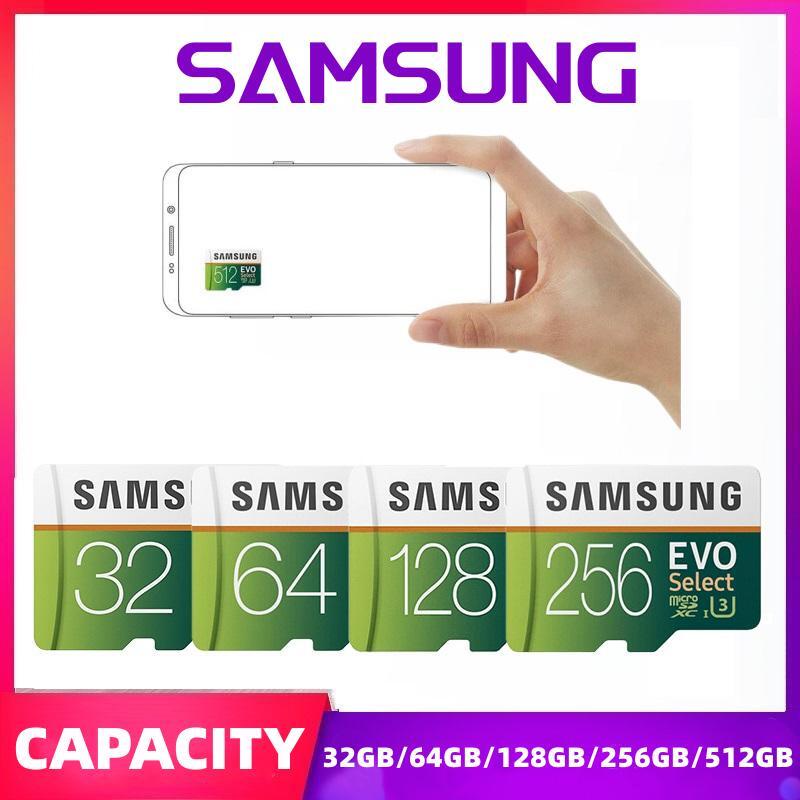 100% Ori Samsung EVO Select Micro SDHC UHS-1 CLASS 10 U3 FHD Memory Card Kartu Memori 32GB/64GB/128GB/256GB/512GB Transfer higga 100MB/S Micro SD TF Card With Free SD adapter