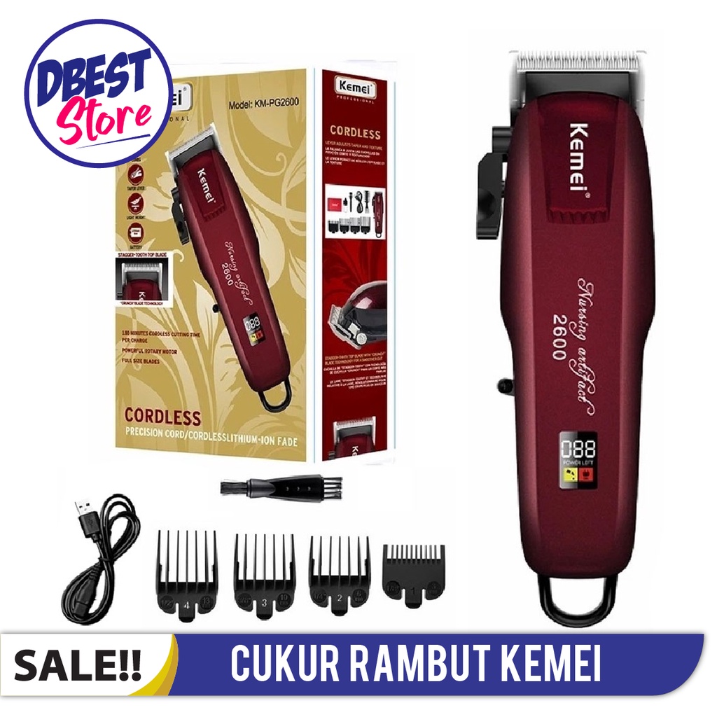 [ BISA COD ] Hair Clipper Kemei KM PG2600 3IN 1 Shaver Alat Mesin Cukur Elektrik Rambut Kumis Jenggot