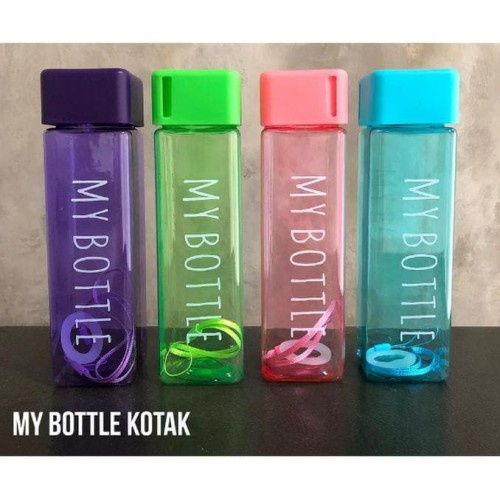 Botol Minum My Bottle Kotak 500ml Water Bottle Termos Persegi Warna Warni BPA Free