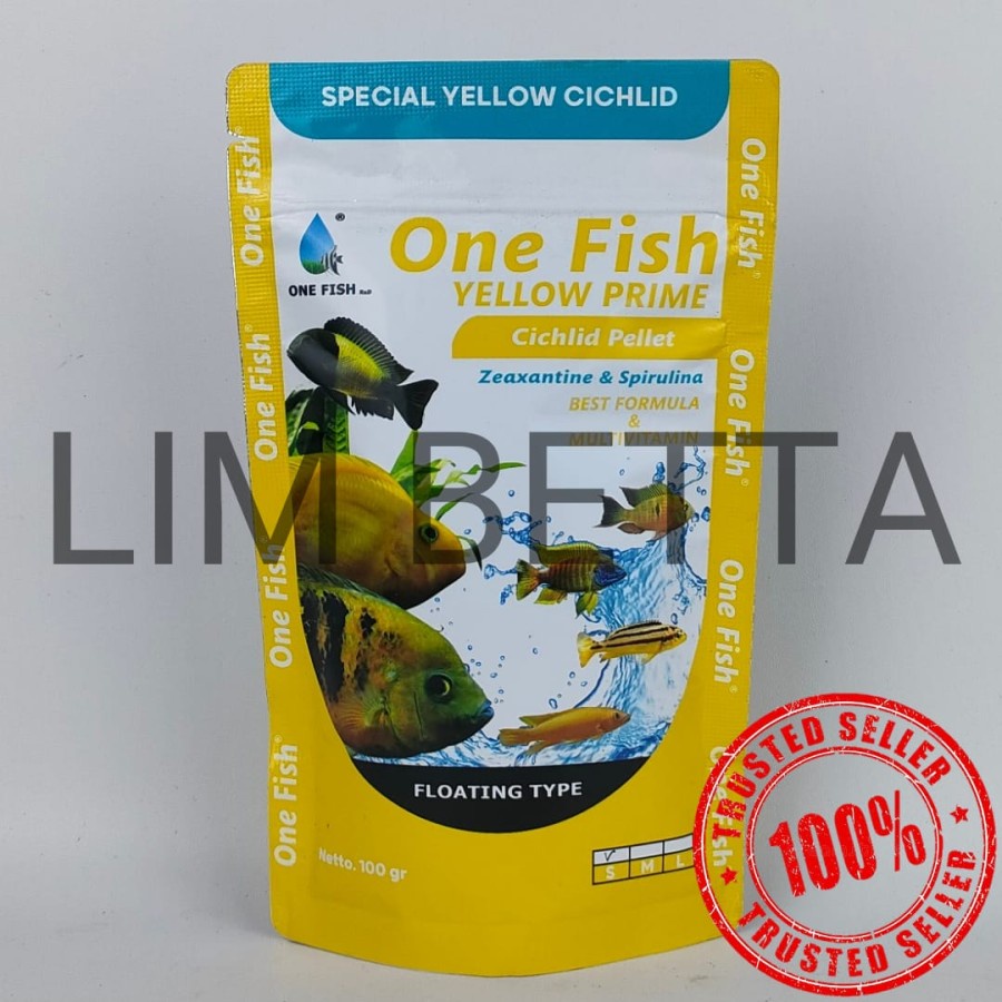 ONE FISH YELLOW PRIME CICHLID 100 GRAM SMALL / MAKANAN IKAN CICHLID