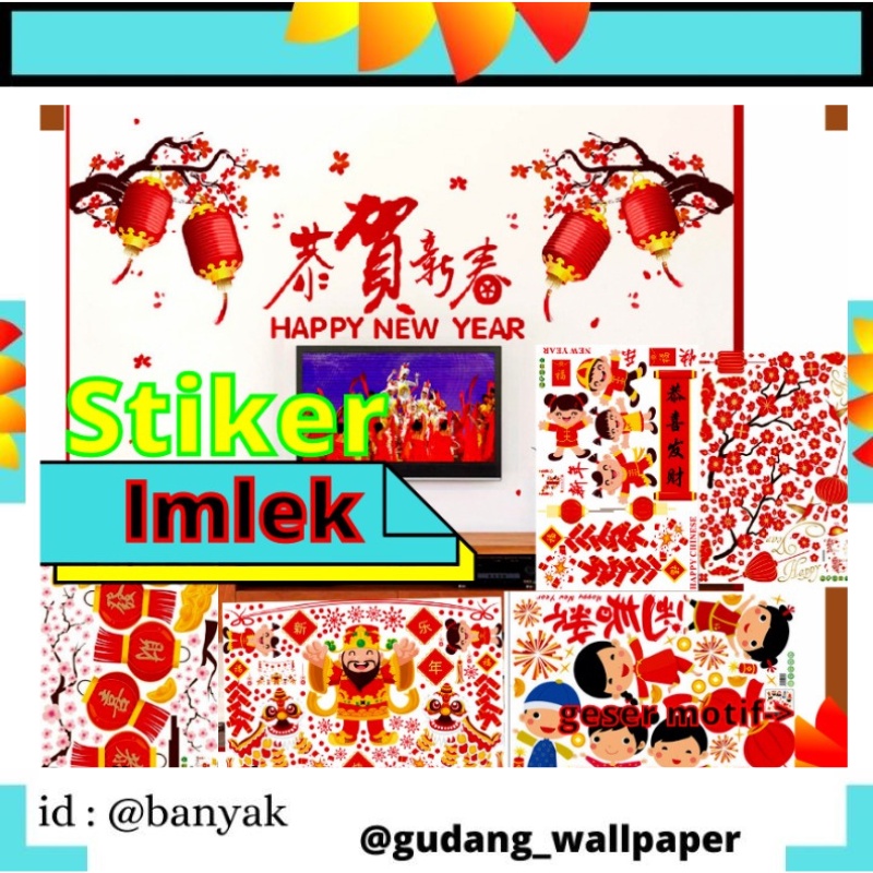 STIKER STICKER DINDING WALLSTICKER IMLEK KIDS BARONGSAI WALSTIKER WALSTICKER WALL STICKER MOTIF IMLEK IMLEX CHINESE NEW YEAR TAHUN BARU CHINA CINA 2023 FU NATAL GANTUNGAN KAOS KAKI WALLPAPER WALLSTICKER WALSTIKER WALLSETIKER WALL STIKER SETIKER IMLEK