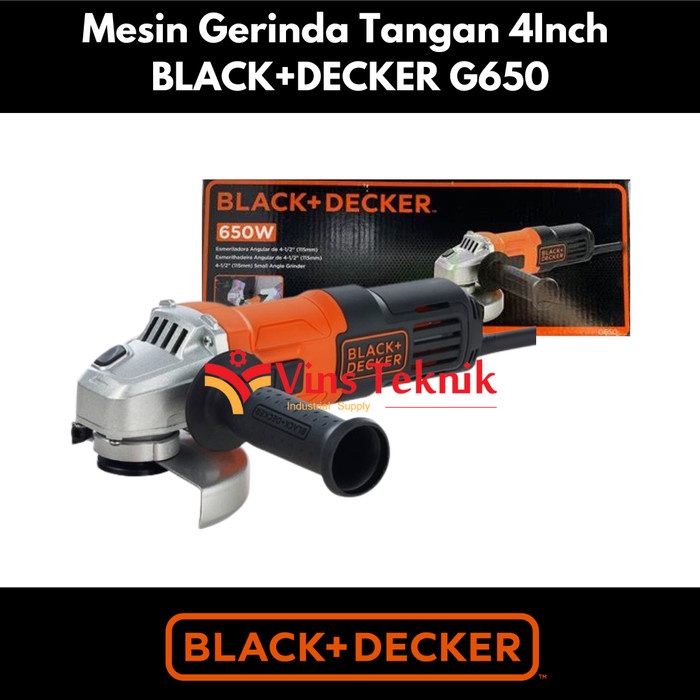 Mesin Gerinda Tangan 4" 650W Black Decker G650