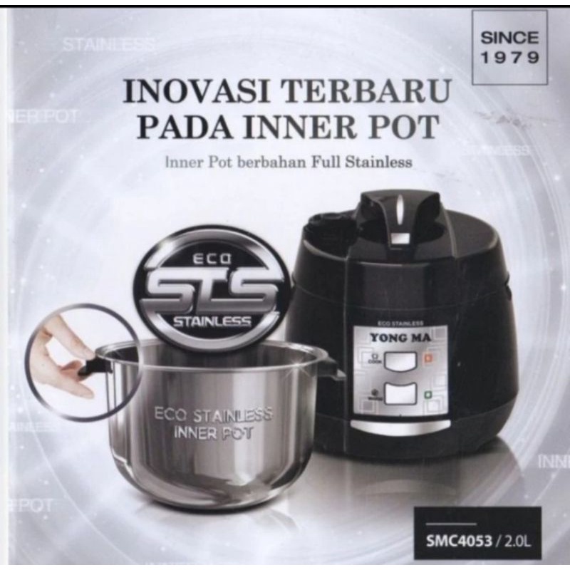 YONGMA MAGIC COM 4053 STAINLESS STEEL - MAGIC COM YONGMA 2 LITER STAINLESS - RICE COOKER YONGMA 2 LI