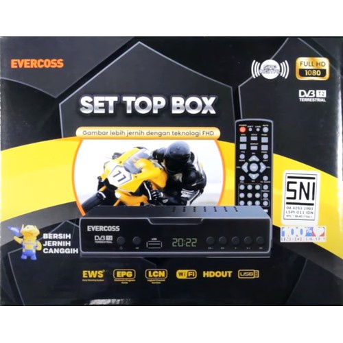 Trend-SET TOP BOX DVB-T2 EVERCOSS PENERIMA SIARAN TV DIGITAL ORIGINAL