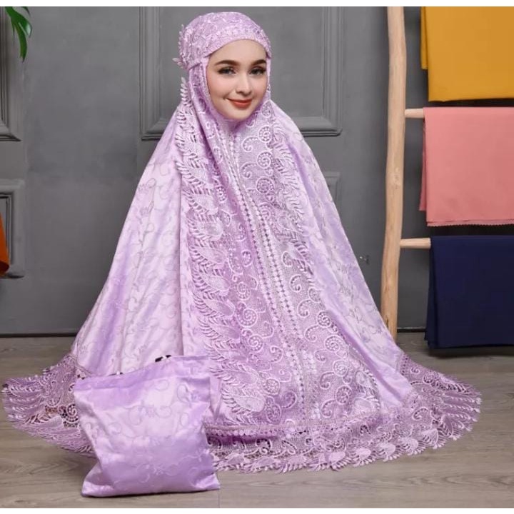 MUKENA SUTRA RENDA PARIS / MUKENA DEWASA PREMIUM / MUKENA DEWASA PRADA JUMBO