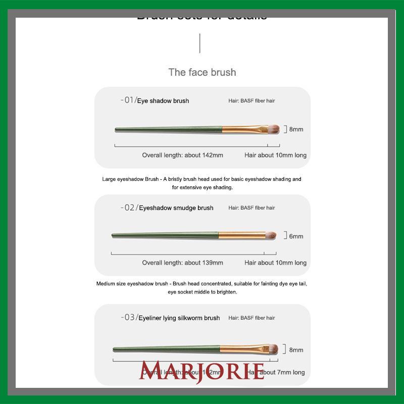 3PCS Eyeshadow Brushes Portable  Universal Eyeliner Berbaring Ulat Sutra Berbaring Kuas Rias  Set Alat Rias-MJD