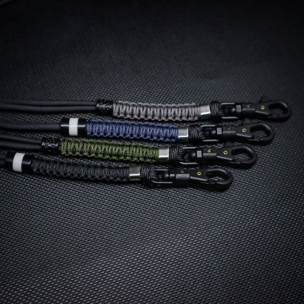 Tali Lanyard ID Card Holder Paracord 550 lbs 4mm Premium Tactical Kobra Knot Multifungsi Free Karet O Ring 13mm 20mm 40mm