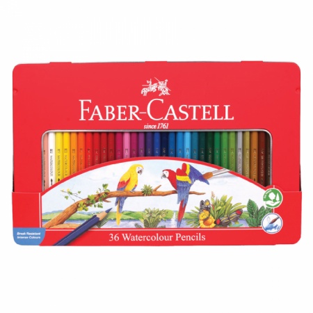 

Faber-Castell Watercolour Pencils in Tin Case 36L Pensil Warna Kayu 36 Warna Panjang