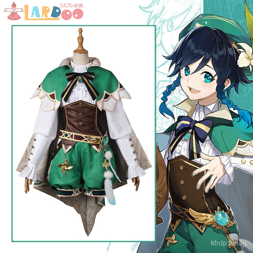 &Lardoo   Game Genshin Impact Venti Cosplay Costume Genshin Impact Venti Wig Accessories Fu