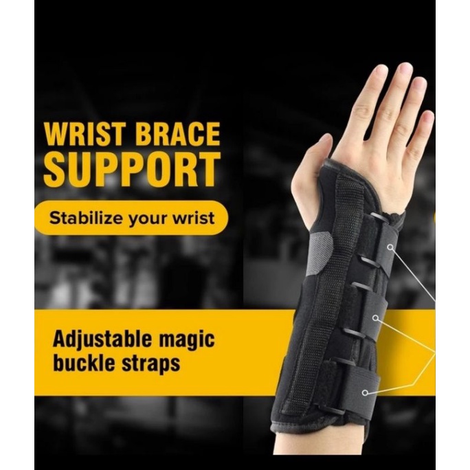 Deker Pergelangan Tangan Keseleo Splint Brace wristband -Right-S/M/L