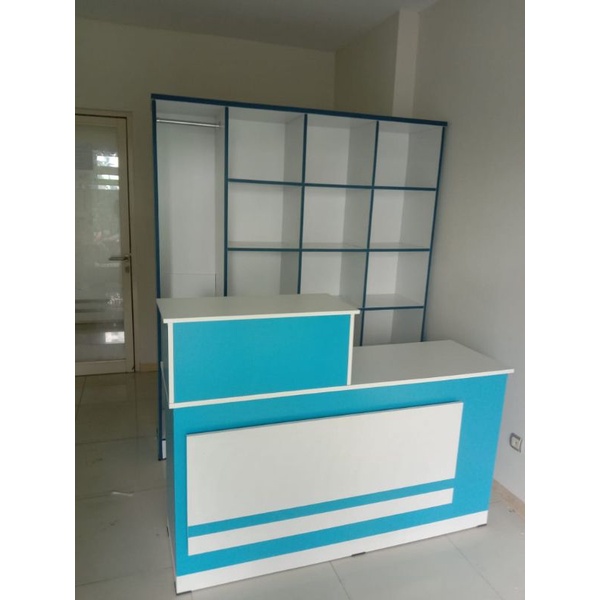 SATU SET RAK LAUNDRY + MEJA KASIR // MEJA KASIR LAUNDRY // MEJA KASIR TOKO // MEJA KASIR RESEPSIONIS