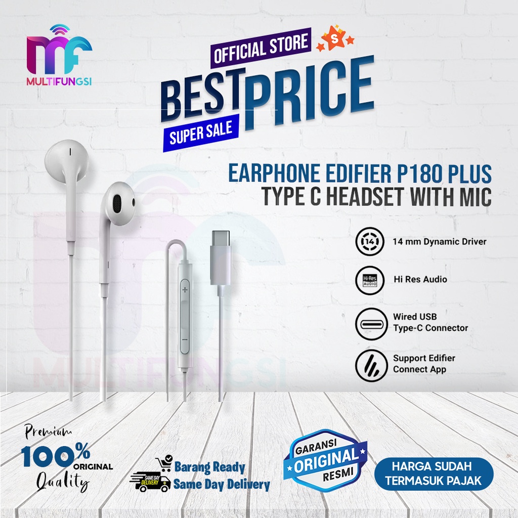 Earphone Edifier P180 Plus Type C Headset with Mic