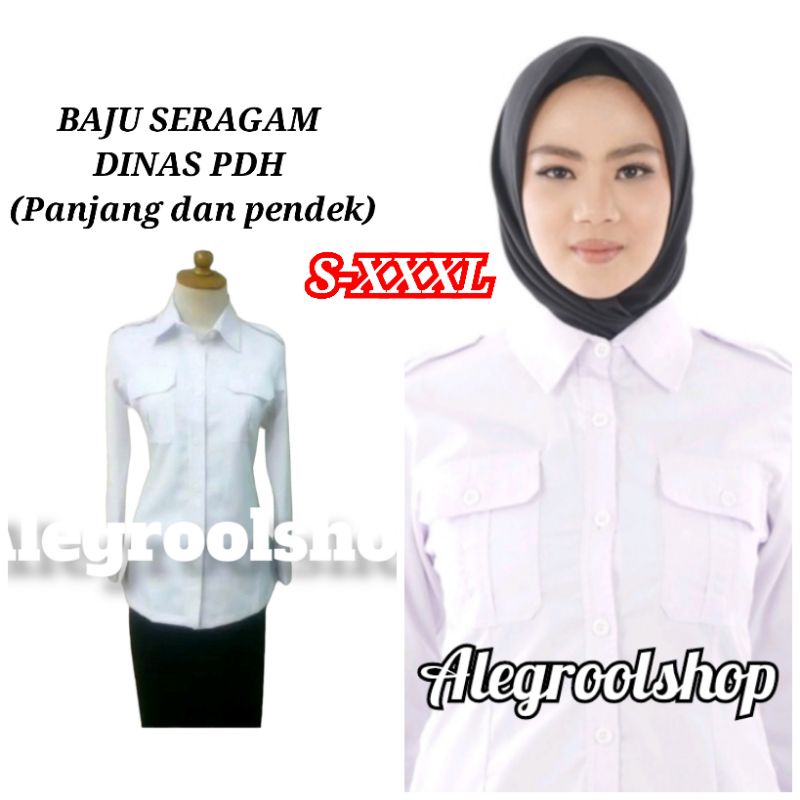 TERMURAH..BAJU DINAS PUTIH SERAGAM DINAS PUTIH SERAGAM DINAS WANITA SERAGAM PDH SERAGAM PNS BAJU SERAGAM PUTIH BAJU KERJA PUTIH BAJU PROFESI