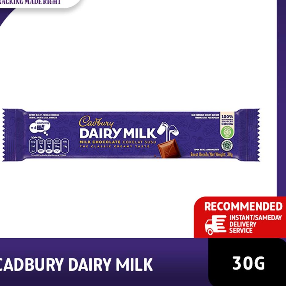 

✧ Cadbury Dairy Milk Chocolate Original Regular 30g Untuk Camilan ㅍ