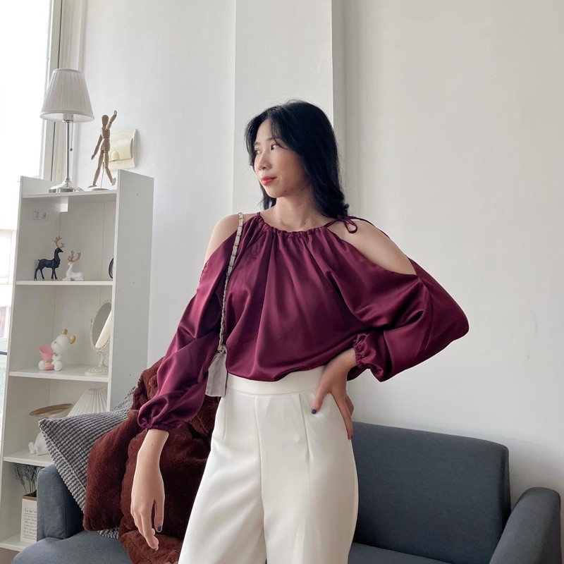 Somi Cut Off Blouse Satin