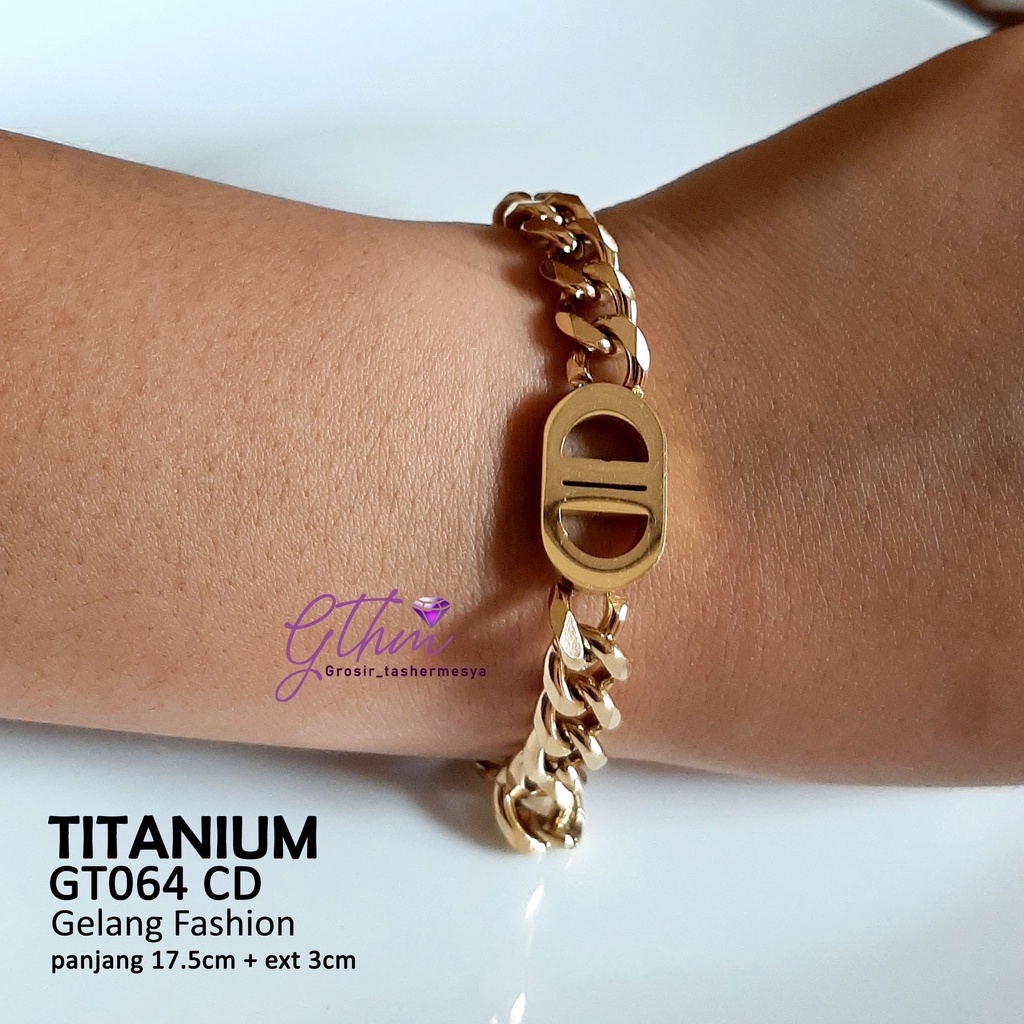 gelang tangan DD gt064 titanium stainless steel anti karat bisa di bawa mandi