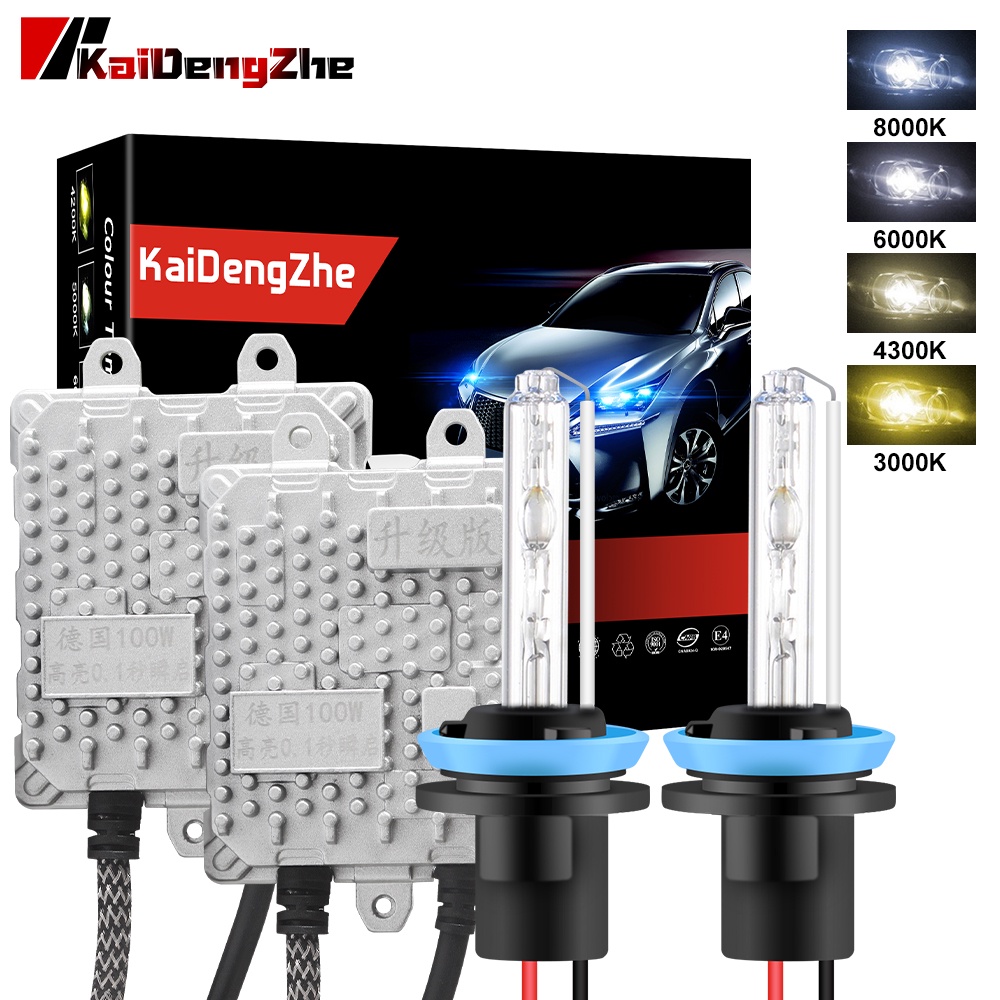 2Pcs AC 12V Xenon H7 100W Slim Ballast Kit HID Xenon Lampu Bohlam H1 H3 H4 H8 H13 9005 HB3 9006 9007 HB4 3000k 4300k 6000k 8000k