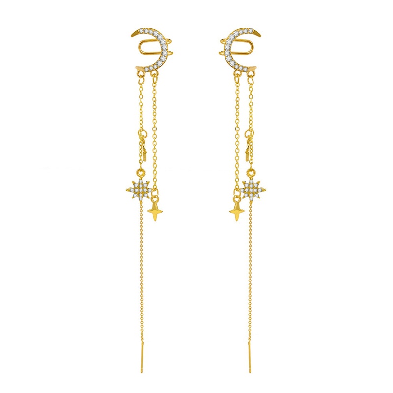 Fancyqube 1 Pc Anting Rantai Rumbai Panjang Multilayer Bentuk Geometris Aksen Mutiara Bahan Zirkon Untuk Wanita