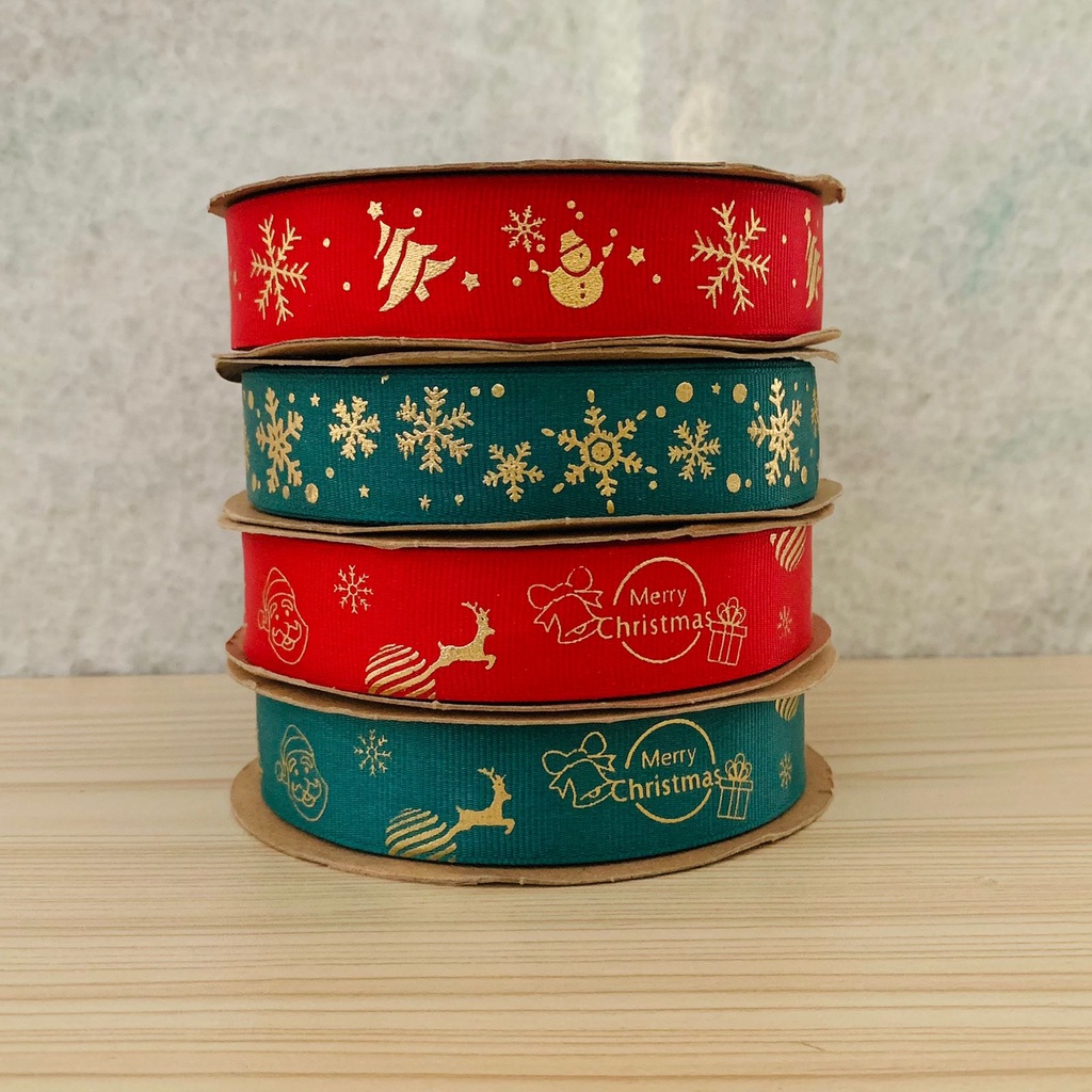 

[Ready Stock] Grosgrain Ribbon / Pita Gulung Grosgrain Satin Motif Import Premium - Kado Aksesoris Party Anak Sanjit Wedding Halloween Christmas Hari Raya